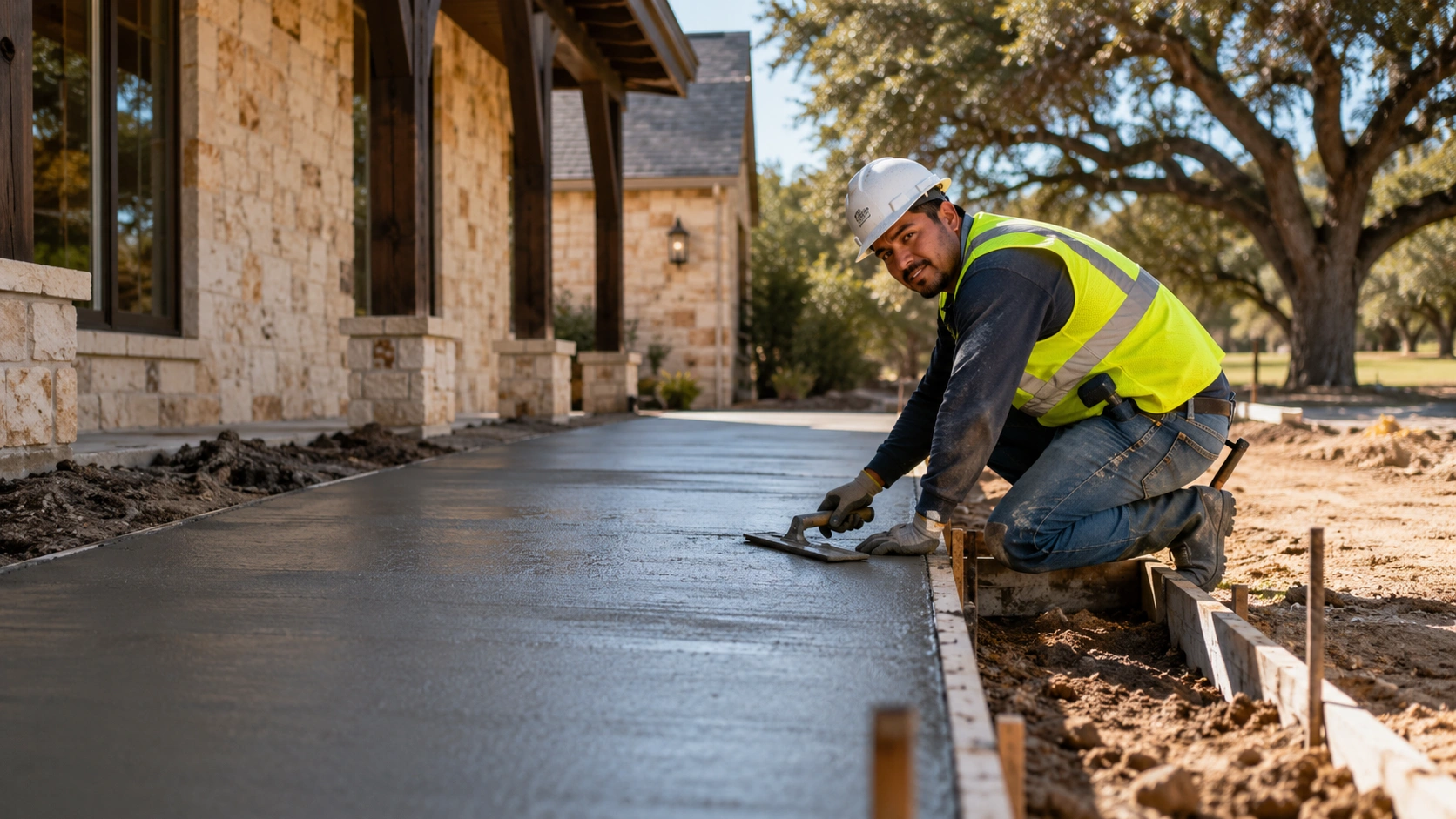 Residential concrete work for homes, sidewalks, slabs, and concrete bases