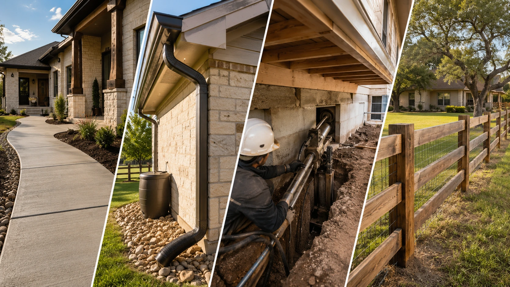 Residential concrete, drainage, fence, and related construction services